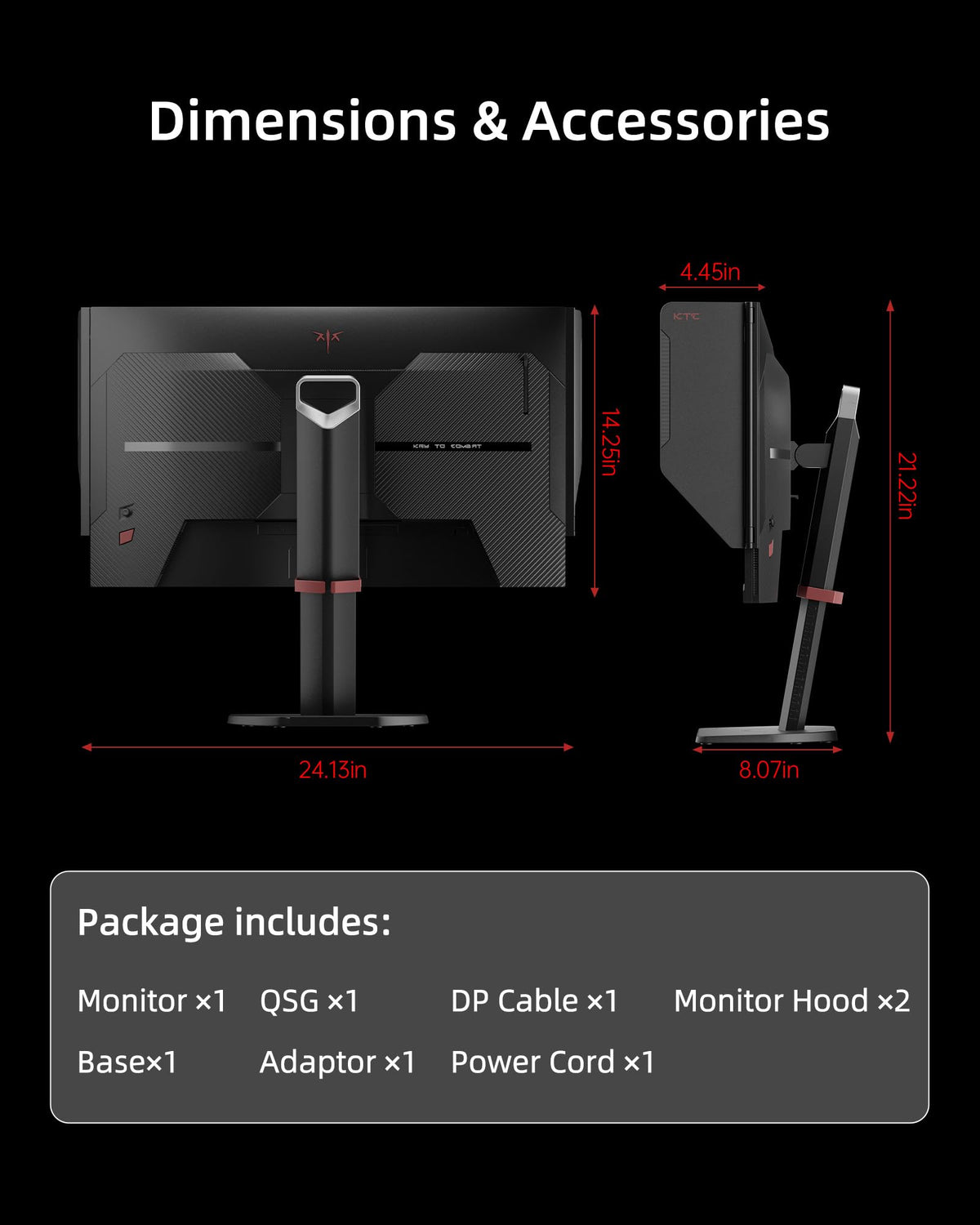 KTC 27M1 desk setup shows a clean, compact design.