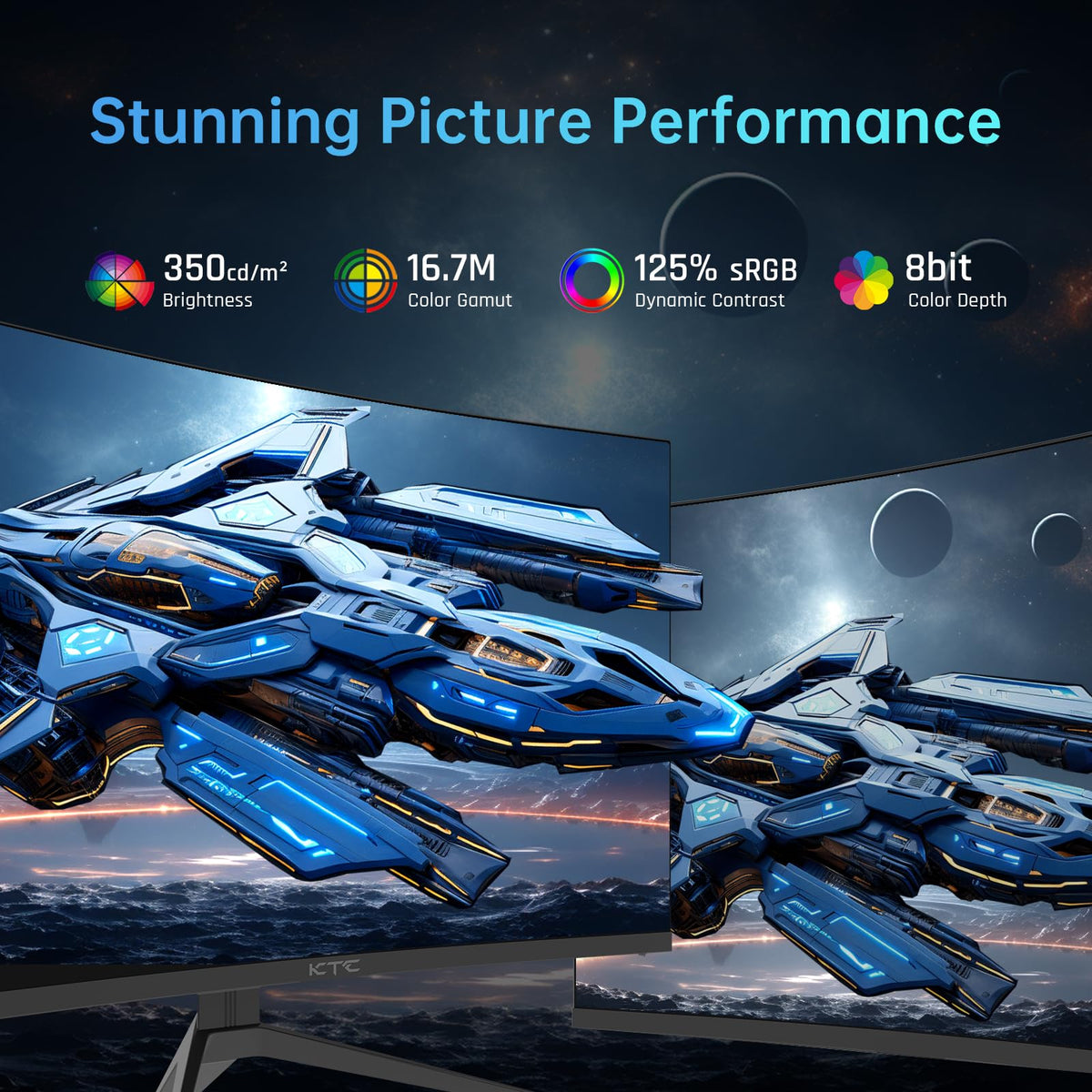 KTC 32-inch curved monitor 125% sRGB for vibrant images