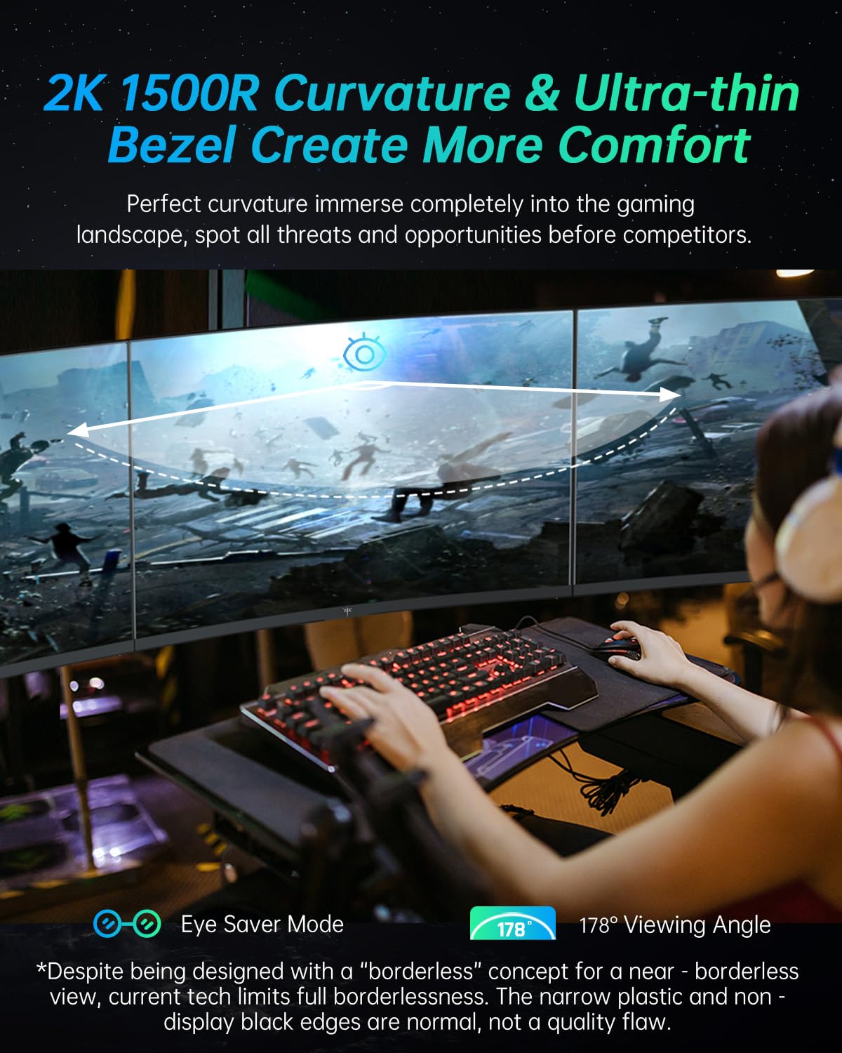 KTC 32-inch curved monitor 1500R curve enhances cinematic immersion