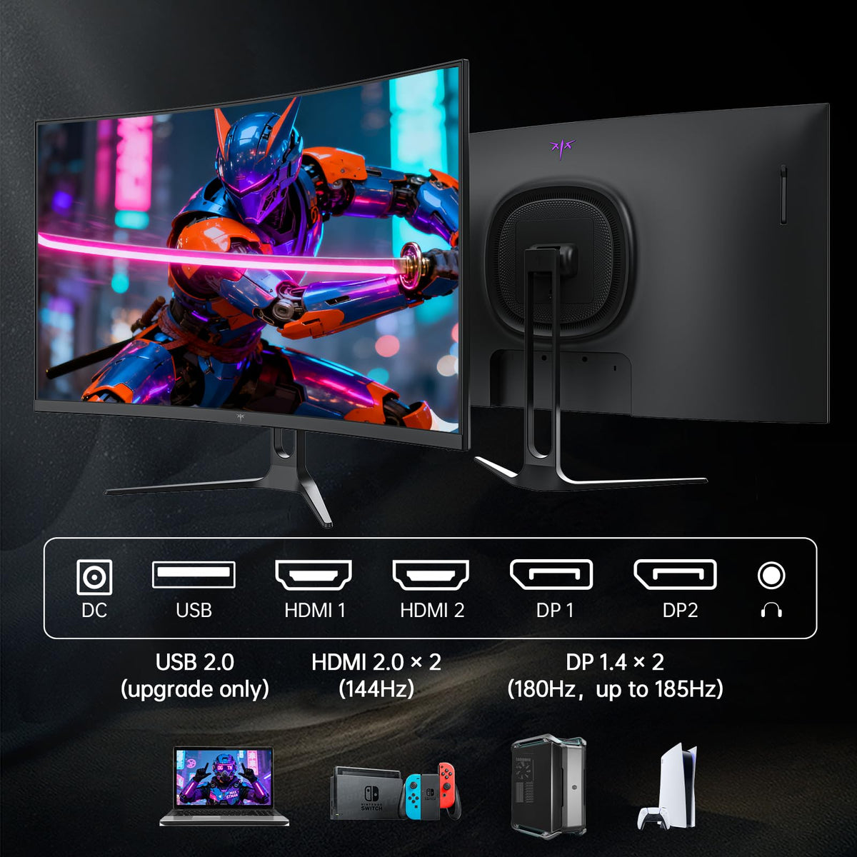 KTC VESA-ready design enables easy wall mounting.