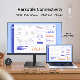 KTC tilt-adjustable and VESA-mountable monitor for ergonomic setups.