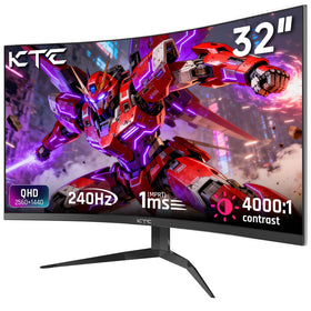 KTC 32-inch 1000R curved monitor for immersive gaming with a wide field of view