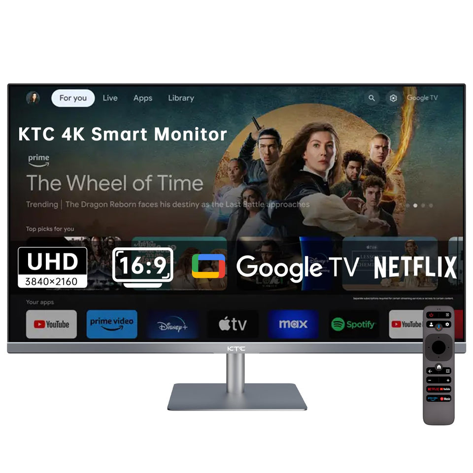 KTC 32-inch 4K smart monitor front view shows multitasking-ready display.