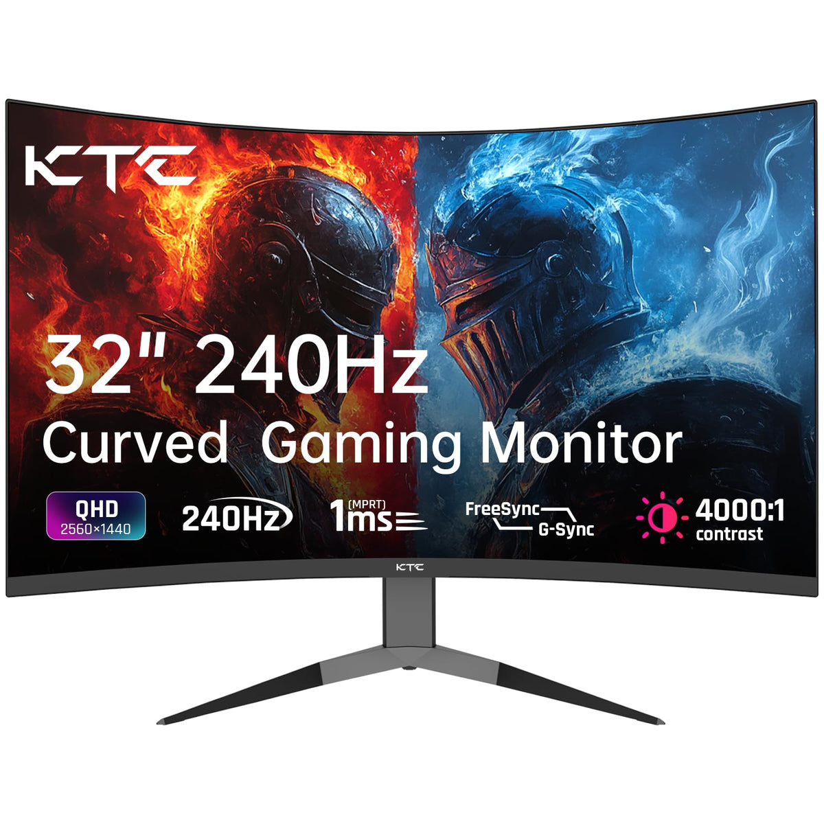 KTC 32-inch curved monitor with immersive 1000R curve for gaming sessions
