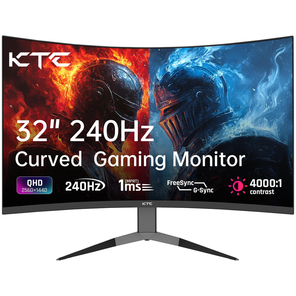 KTC 32-inch curved monitor with immersive 1000R curve for gaming sessions