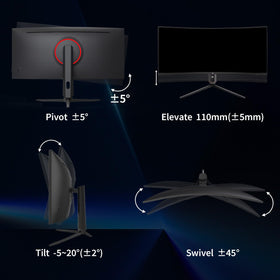 KTC 34-inch ultrawide monitor connectivity ports with HDMI and DP options