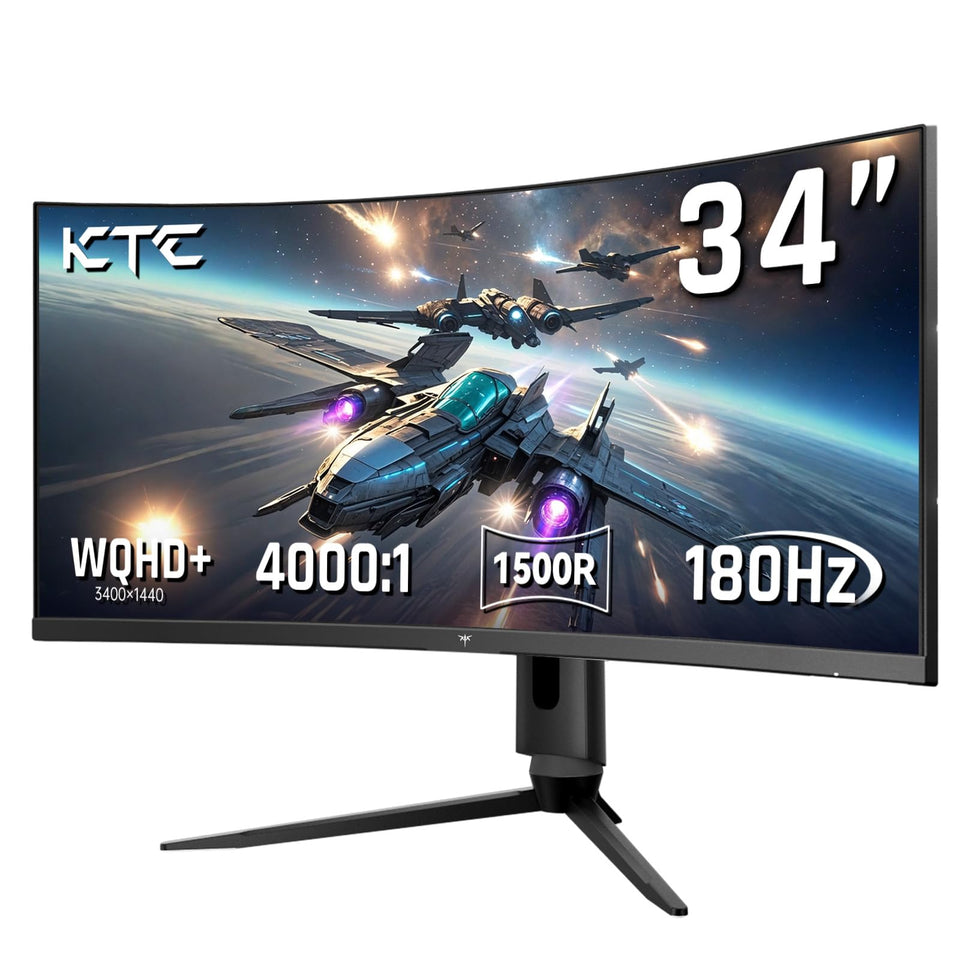 KTC 34-inch ultrawide monitor curved front view for immersive gaming and multitasking