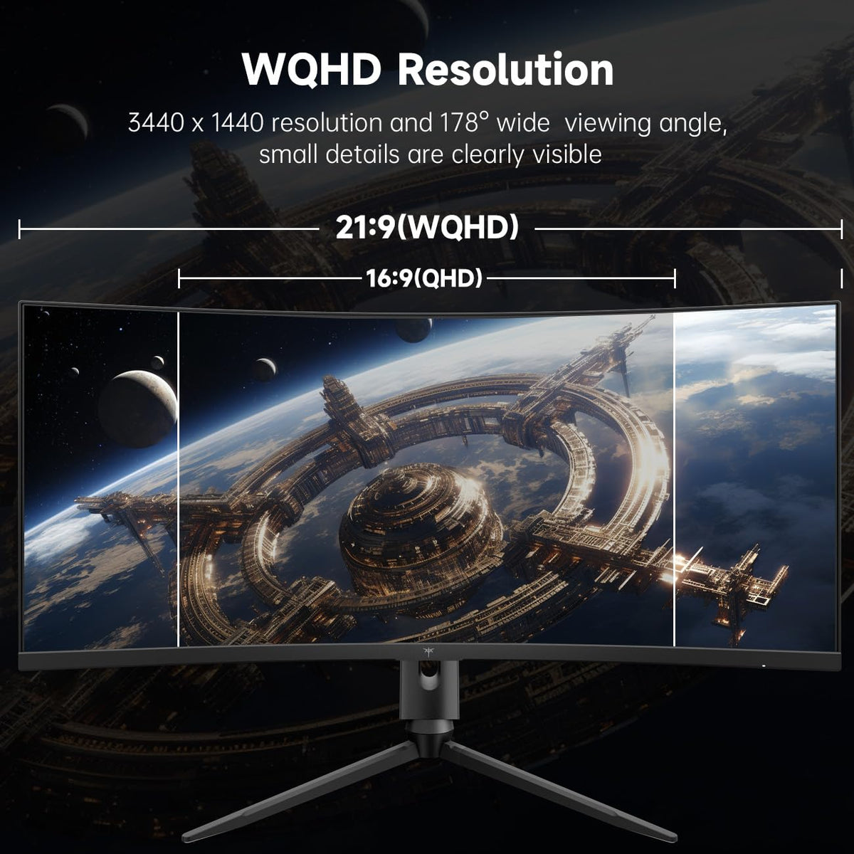 KTC 34-inch ultrawide monitor immersive gaming scene highlighting curved immersion
