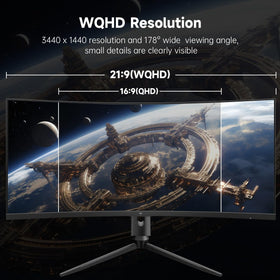 KTC 34-inch ultrawide monitor immersive gaming scene highlighting curved immersion