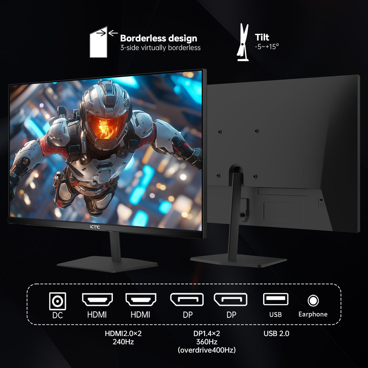 KTC 400Hz refresh rate enables ultra-smooth motion in fast games