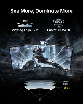 KTC FHD curved display provides crisp visuals for movies and games