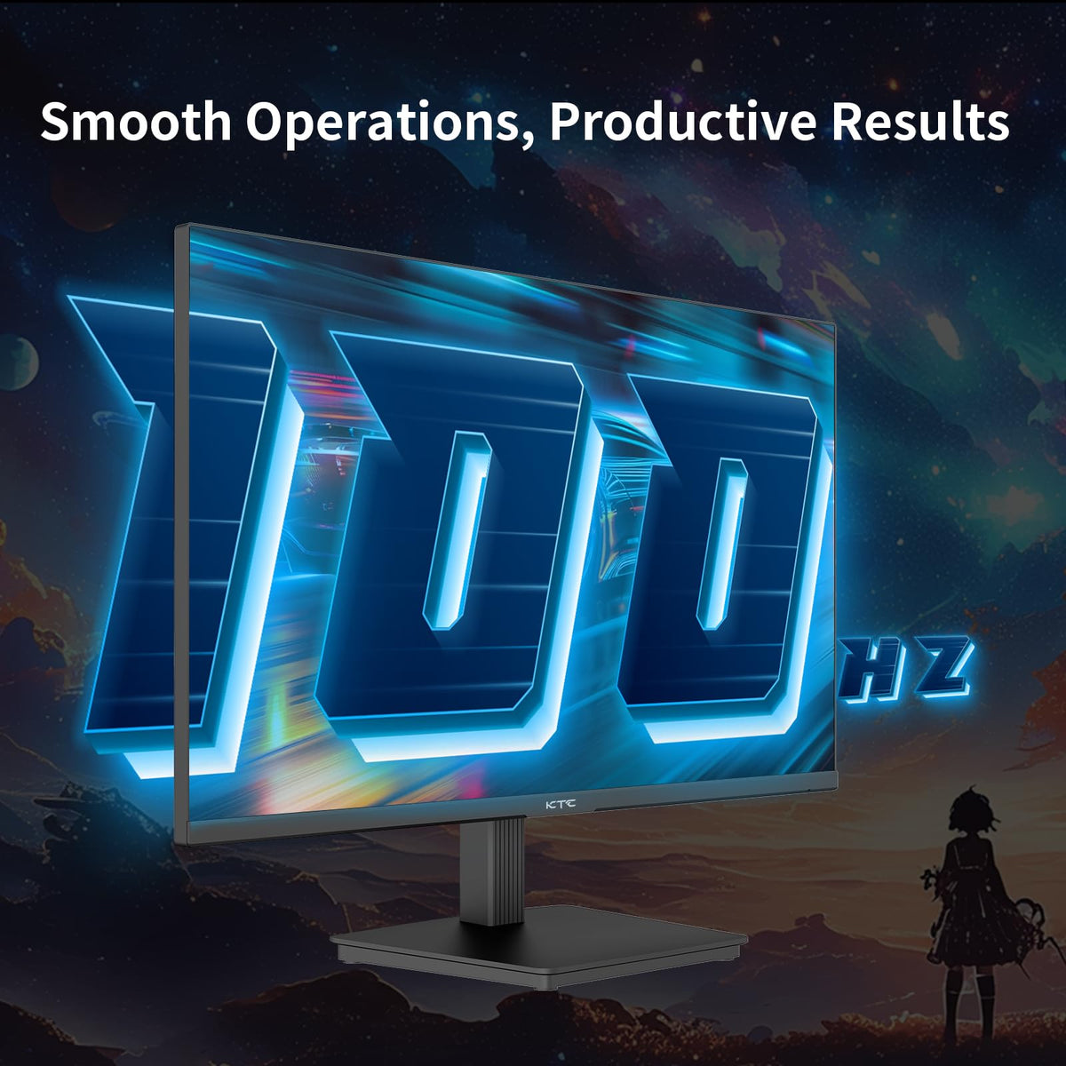 KTC frameless bezel design enables seamless multi-monitor setups.