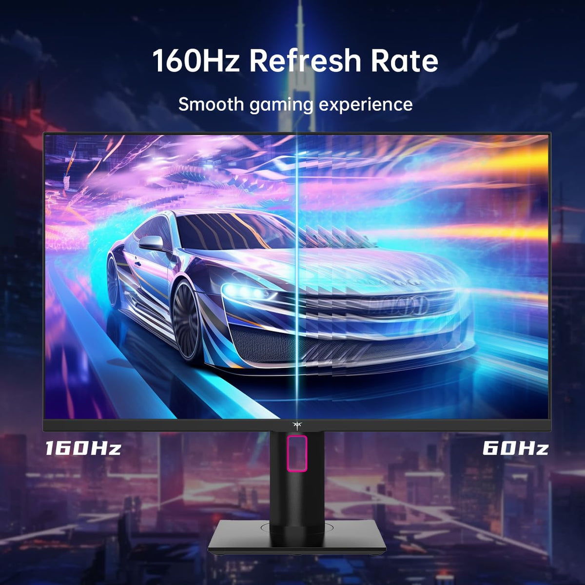 KTC H27P22S side angle shows slim profile and compact footprint