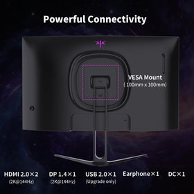 KTC H27S5C ergonomic stand with tilt range for comfortable viewing sessions.
