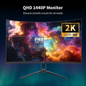 KTC H27S5C side profile highlights slim bezels and compact footprint for tidy desks.