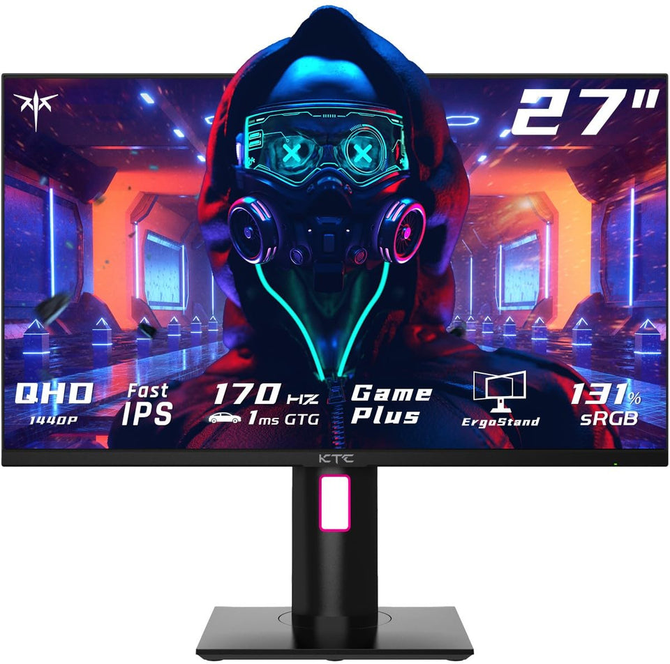 KTC H27T22 27-inch front view with sharp 2K QHD for immersive gaming.