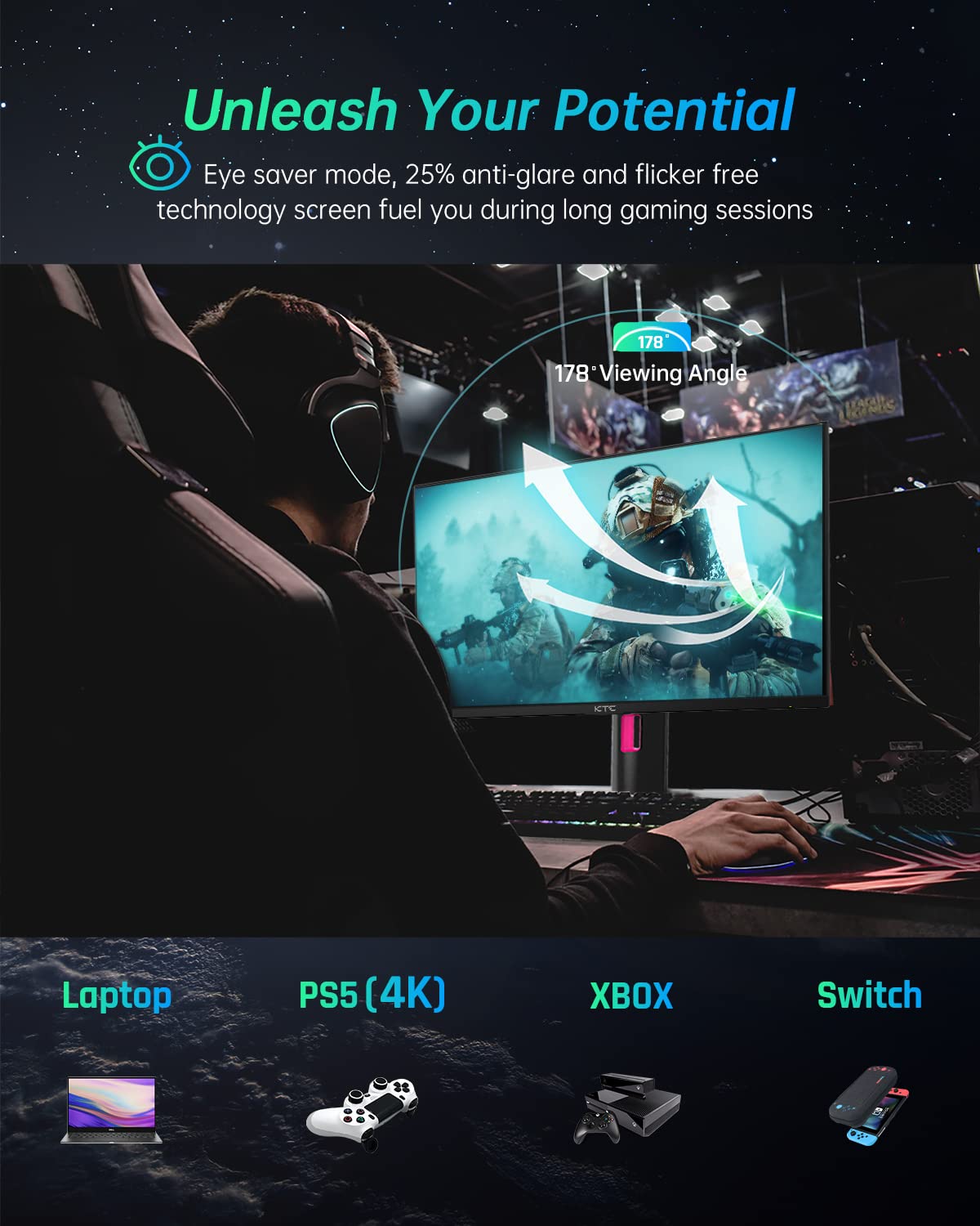 KTC H27T22 27-inch connectivity ports demonstrate USB-C, HDMI, and DP versatility.