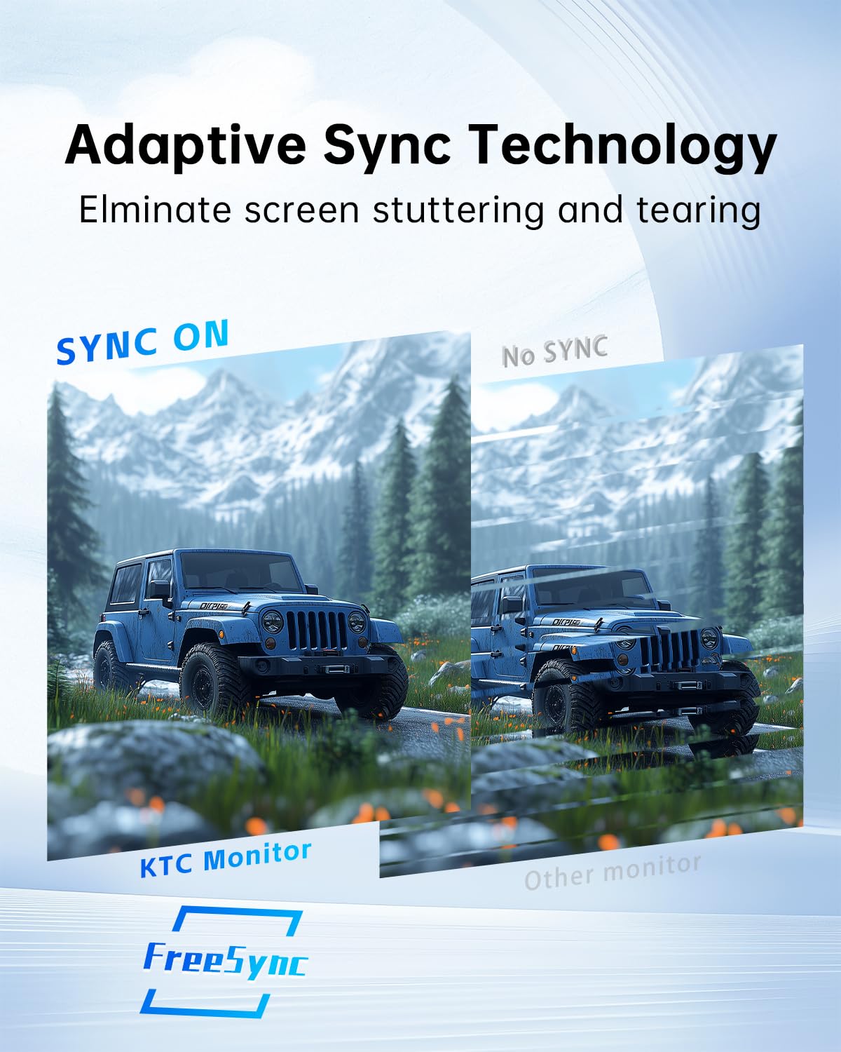KTC monitor with HDR10 and strong contrast for bright and dark scenes.