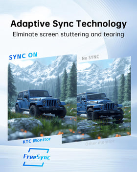 KTC monitor with HDR10 and strong contrast for bright and dark scenes.