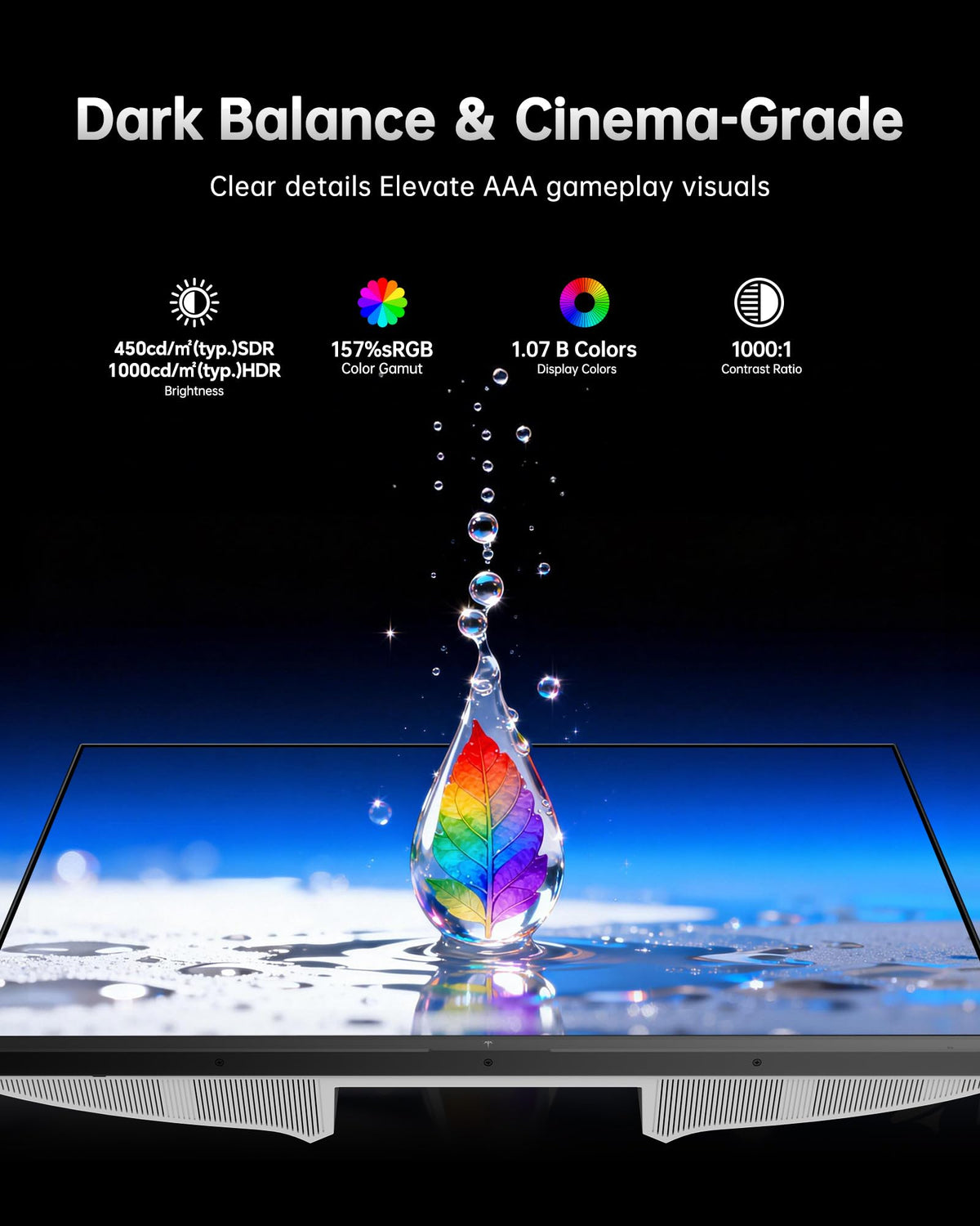 KTC M27T6S HDR 1000 brightness enhances vivid scenes and cinematic visuals