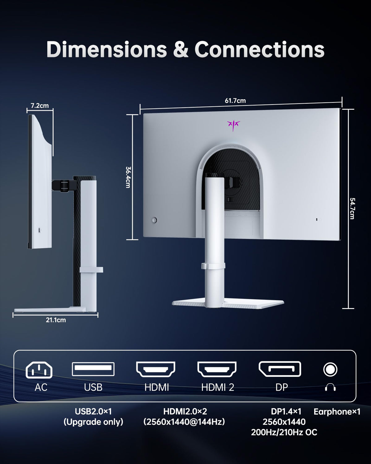 KTC M27T6S VESA mount-ready design for versatile mounting options