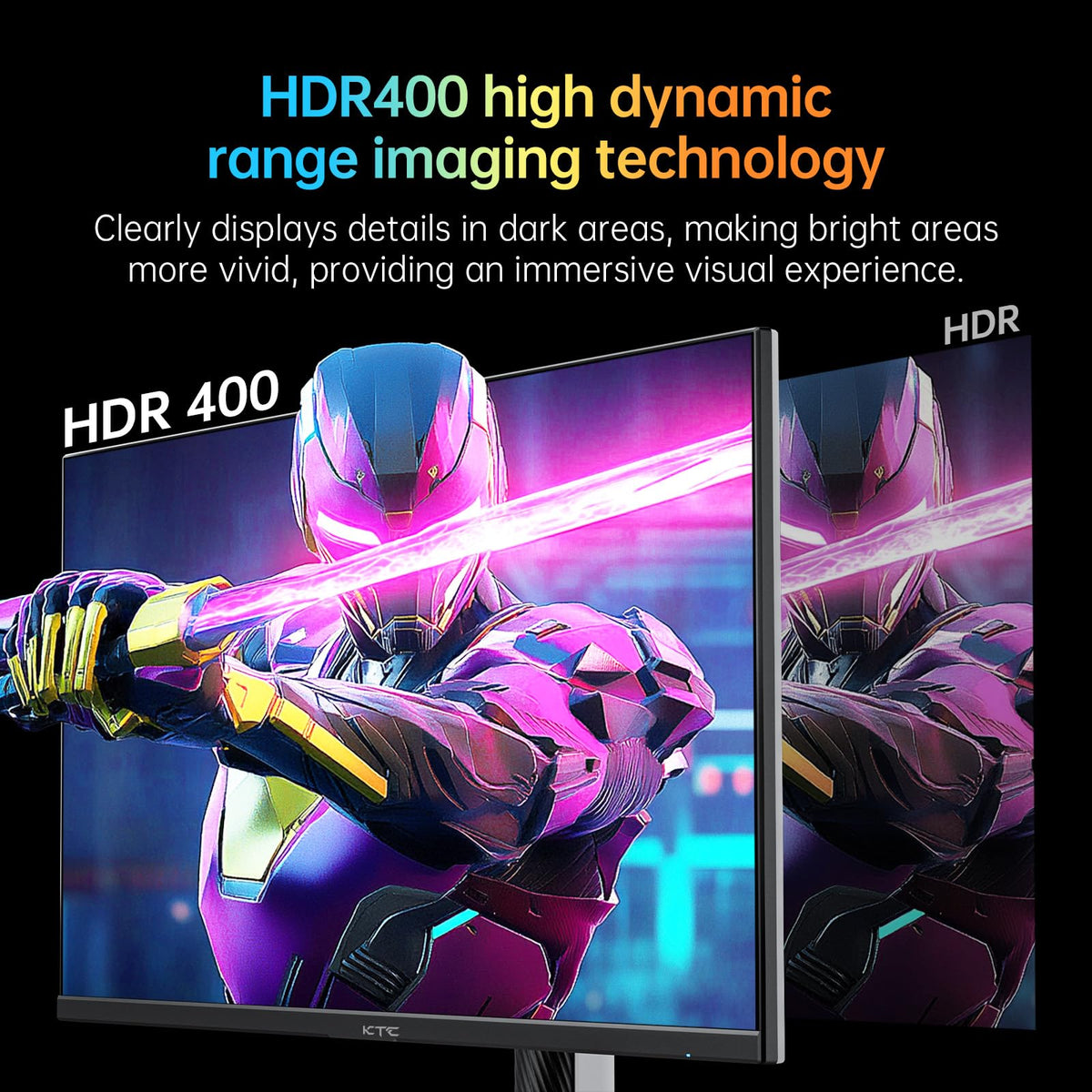 KTC Monitor 27-inch white IPS panel delivers accurate hues and wide viewing angles.