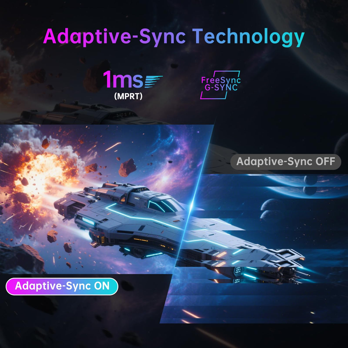 KTC monitor with Adaptive-Sync for tear-free gameplay