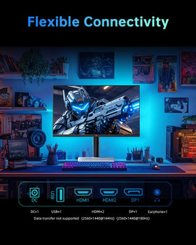 KTC DP and HDMI connectivity ports for versatile connections.