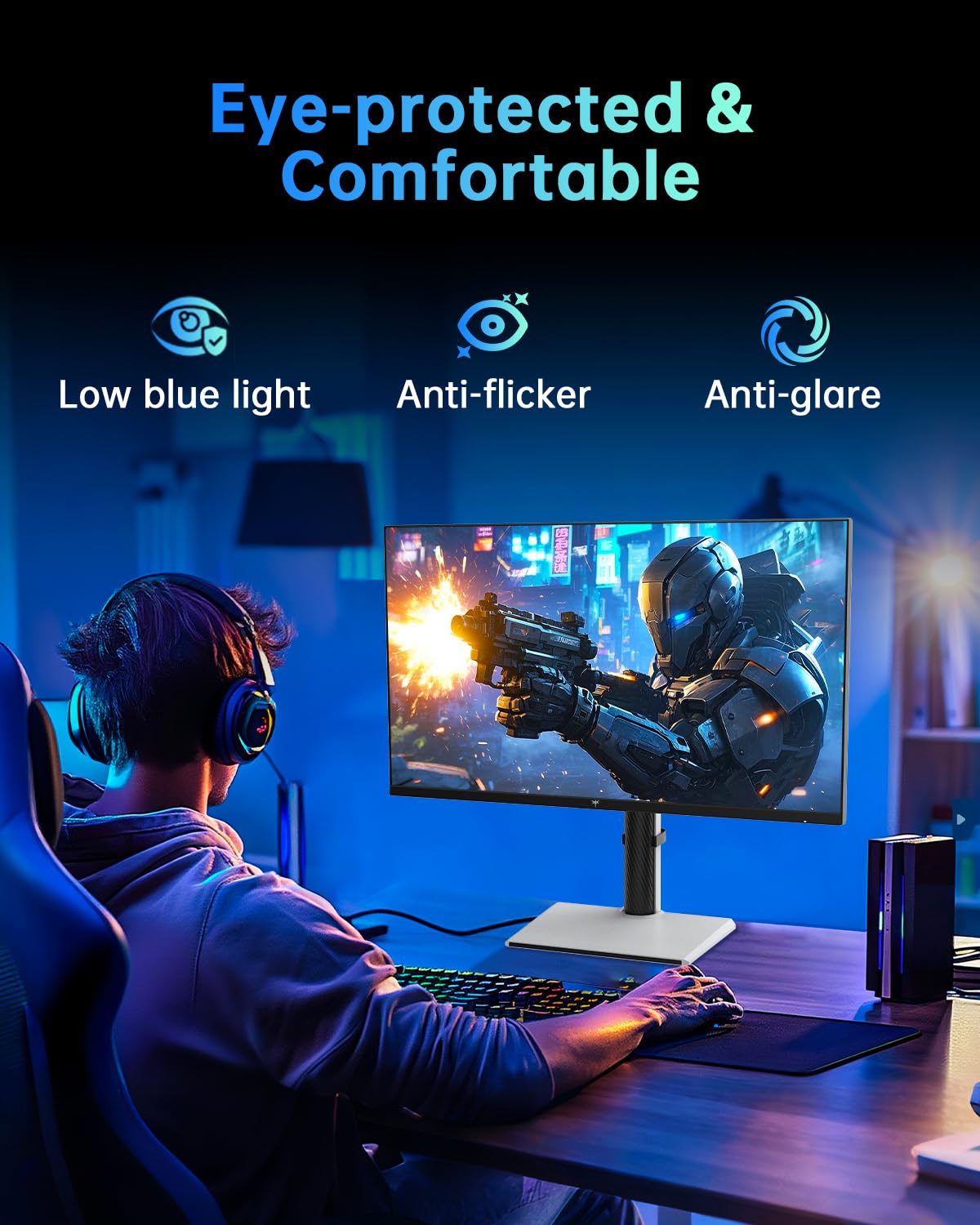 KTC height-adjustable stand for ergonomic setups.