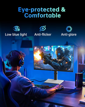 KTC height-adjustable stand for ergonomic setups.