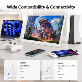 KTC portable monitor side ports highlight USB-C and HDMI connectivity for easy multitasking.