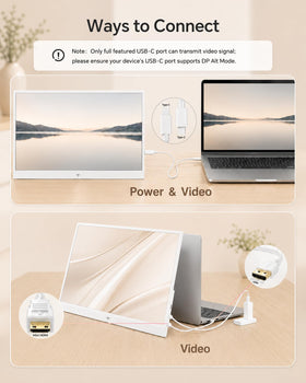 KTC portable monitor built-in speakers provide on-the-go audio