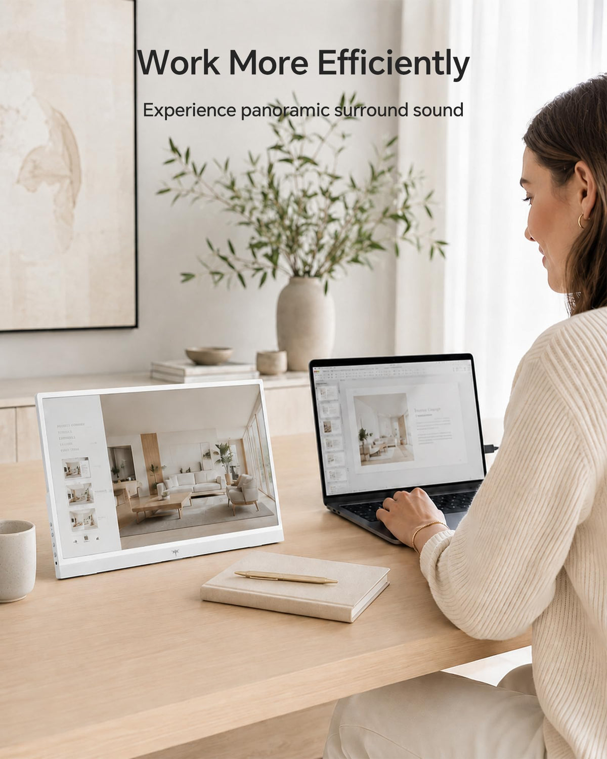 KTC portable monitor second-screen mode boosts productivity during meetings