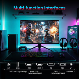 KTC VESA-compatible mount with tilt adjustment for ergonomic positioning.