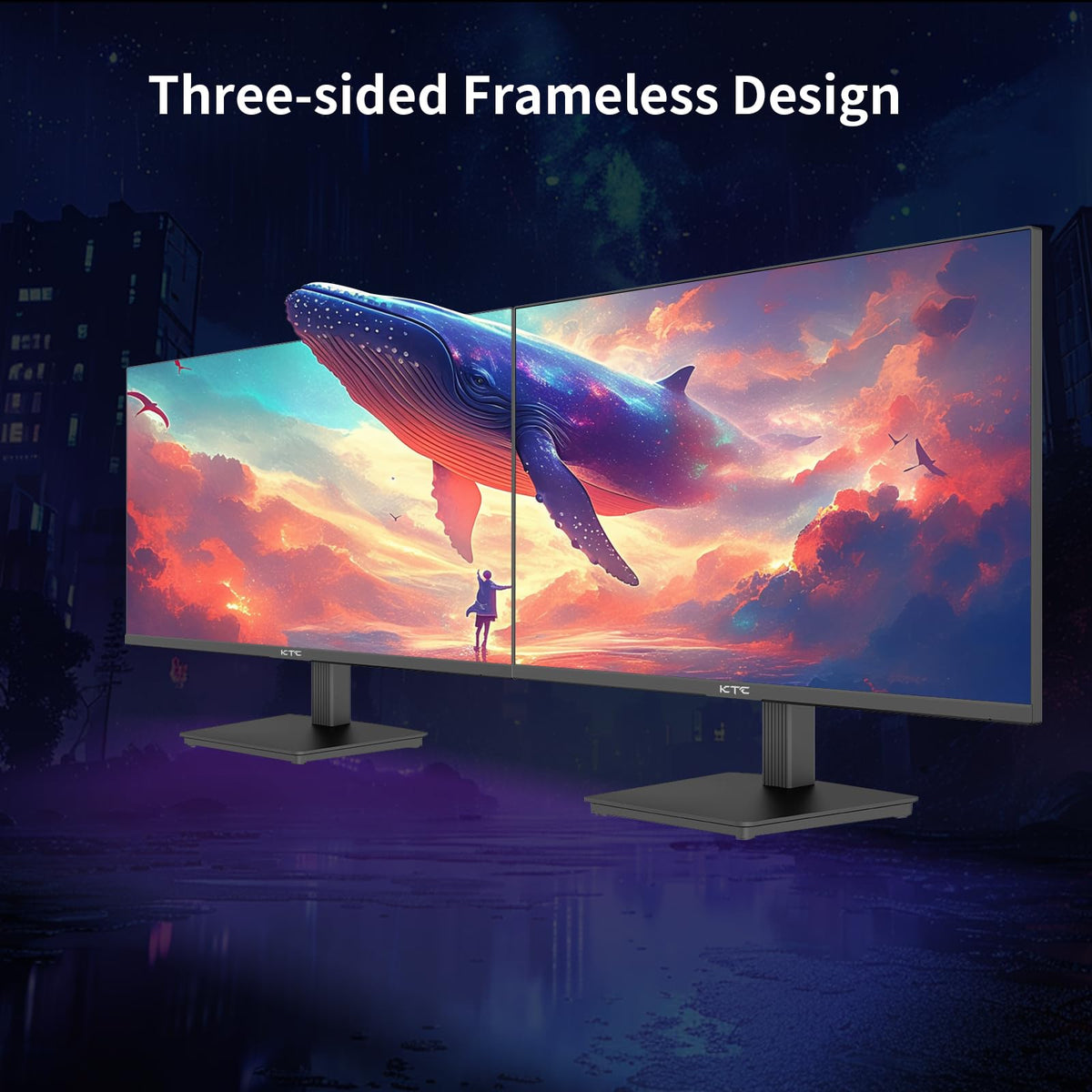 KTC 24in monitor ideal for gaming, work, and content creation.