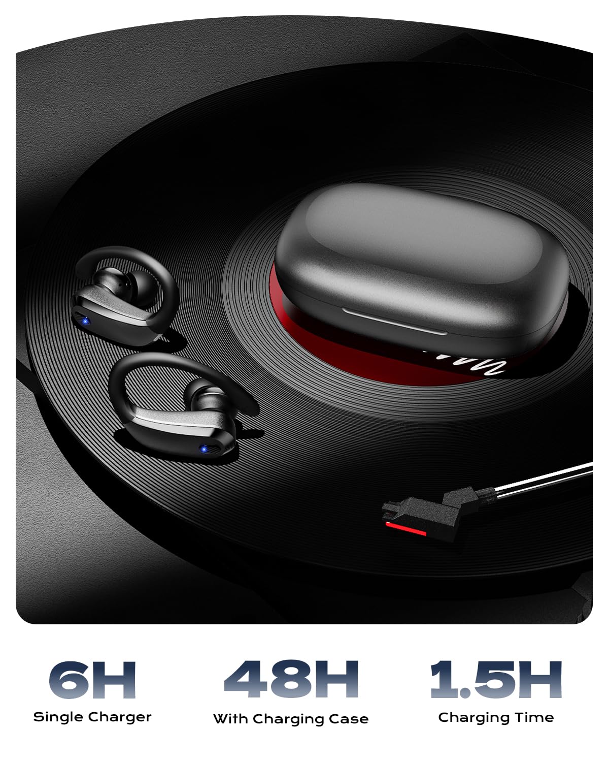 KTGEE Charging case offers up to 80 hours of listening time.