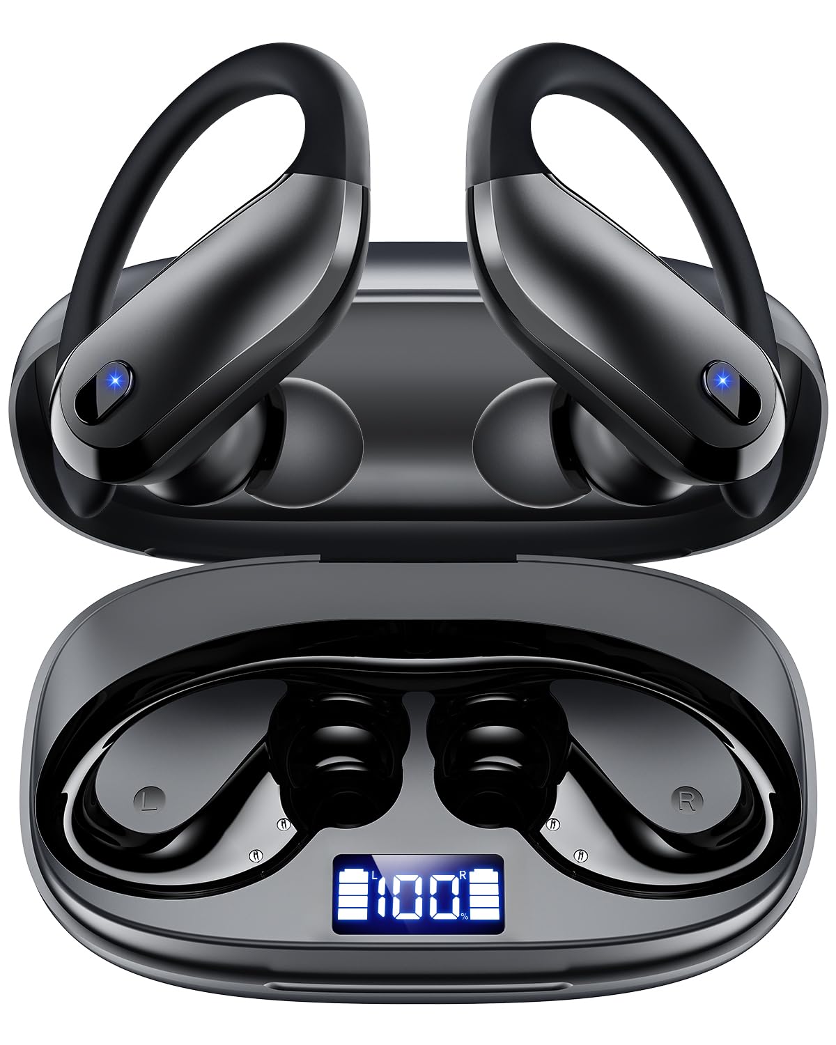 KTGEE Earbuds case open for portable charging on the go.
