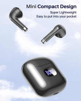 KTGEE T08 charging case with LED display shows battery status