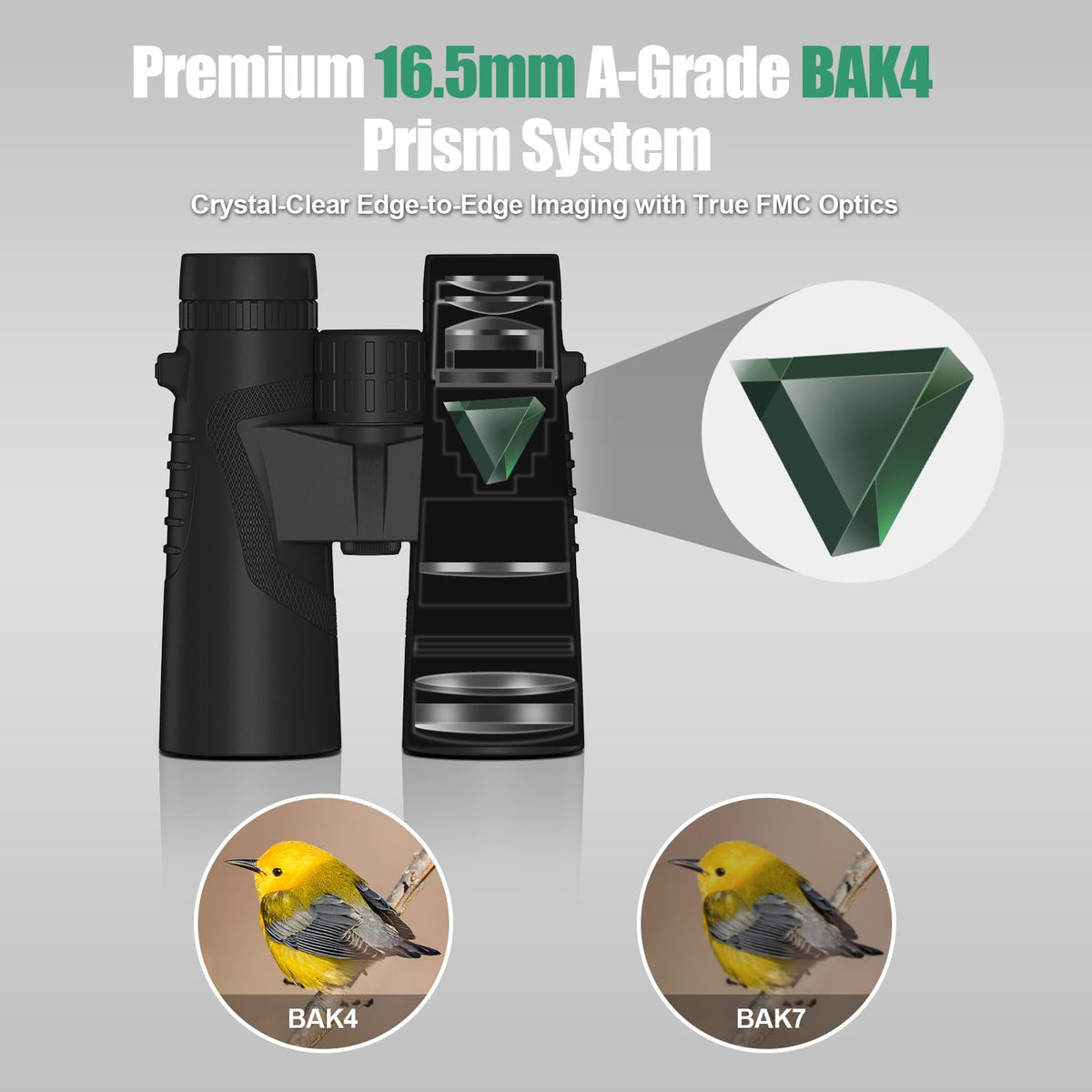 Kttrey binoculars held in hand to show lightweight 1.4 lb benefit