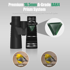 Kttrey binoculars held in hand to show lightweight 1.4 lb benefit