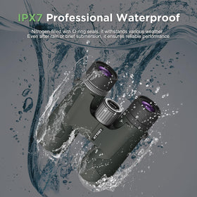 Kttrey 8x42 binoculars IPX7 waterproof and fogproof for rugged outdoor use.