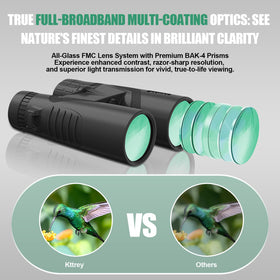 Kttrey objective lens detail showing FMC coatings for brighter daylight views