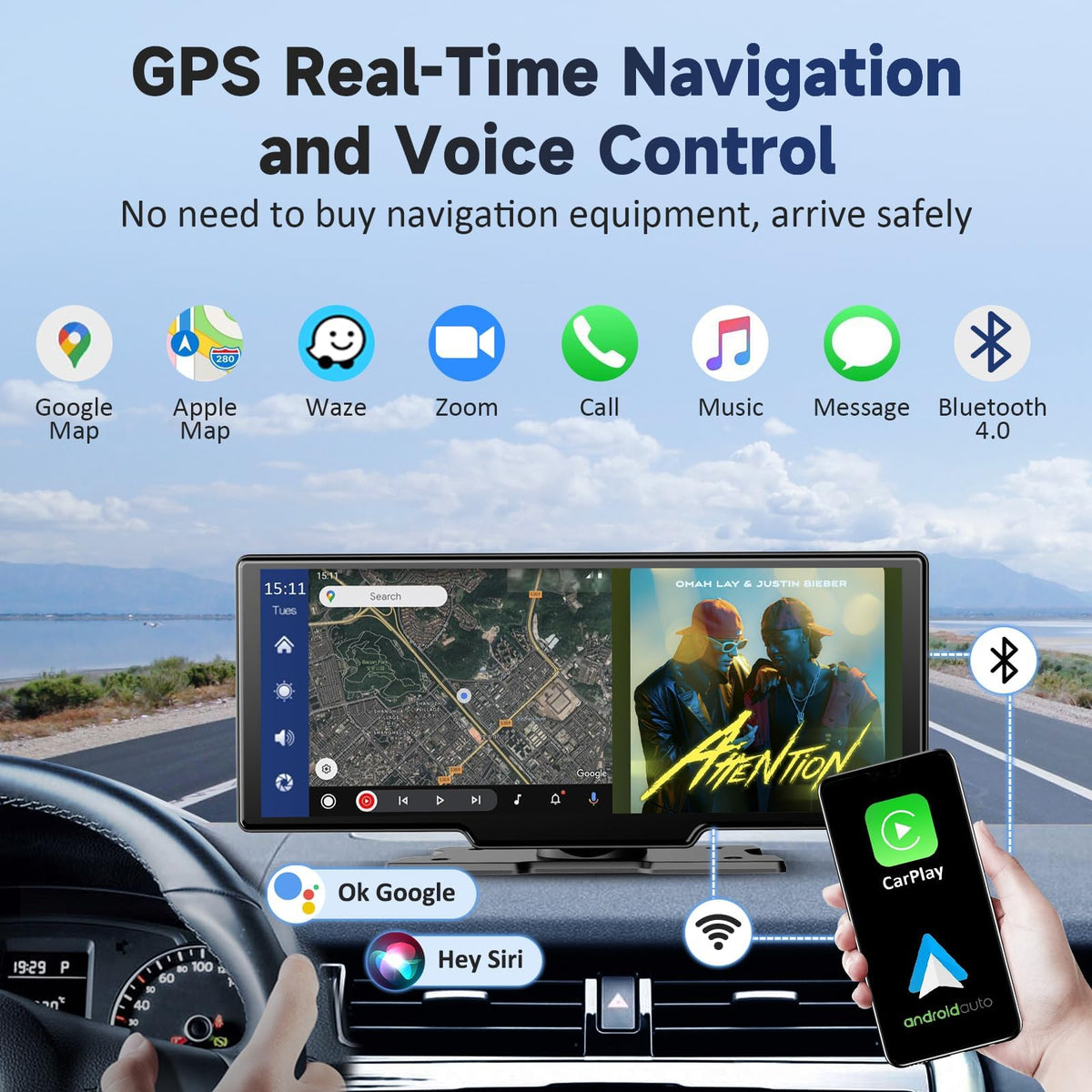 Kuayvan 10-inch IPS HD touch screen for clear visuals