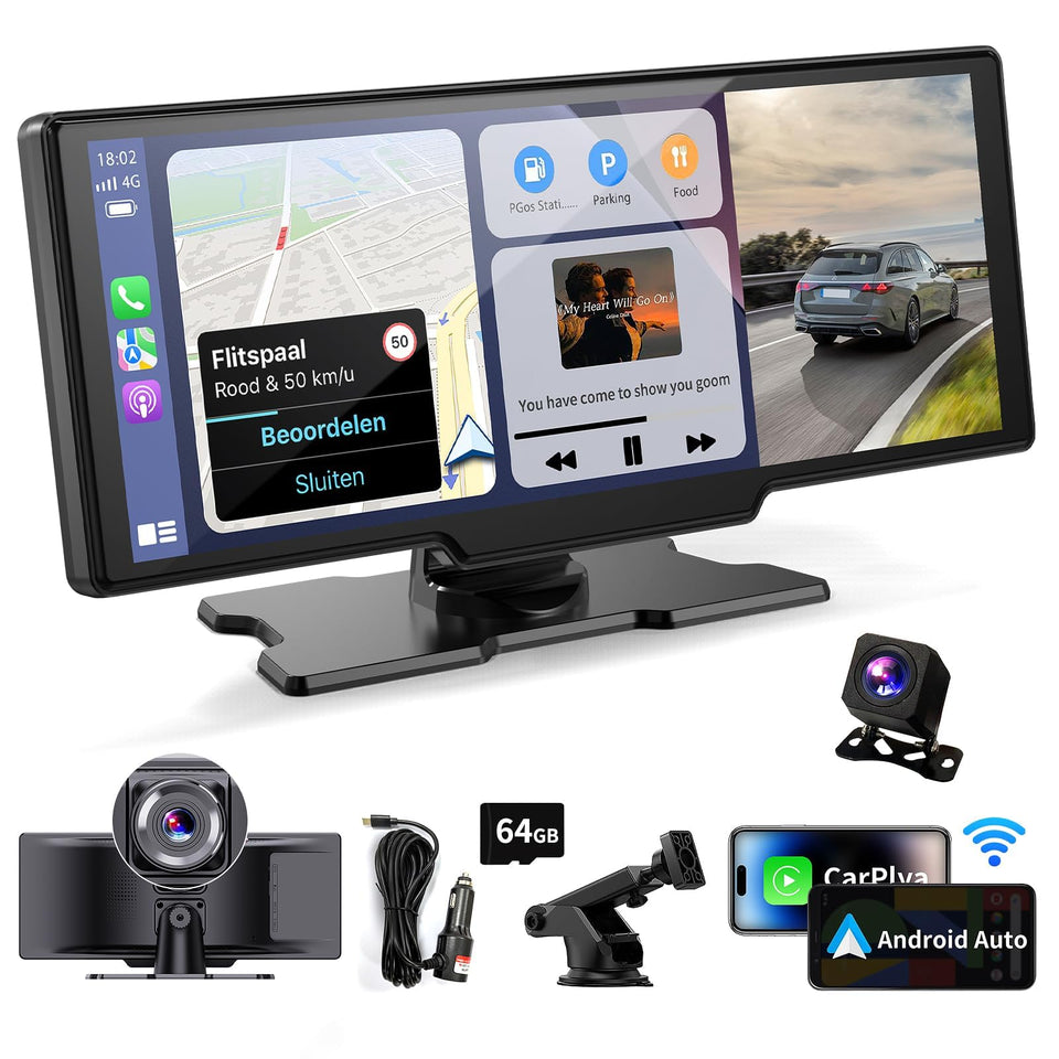 Kuayvan wireless CarPlay screen: 10-inch display for easy smartphone integration
