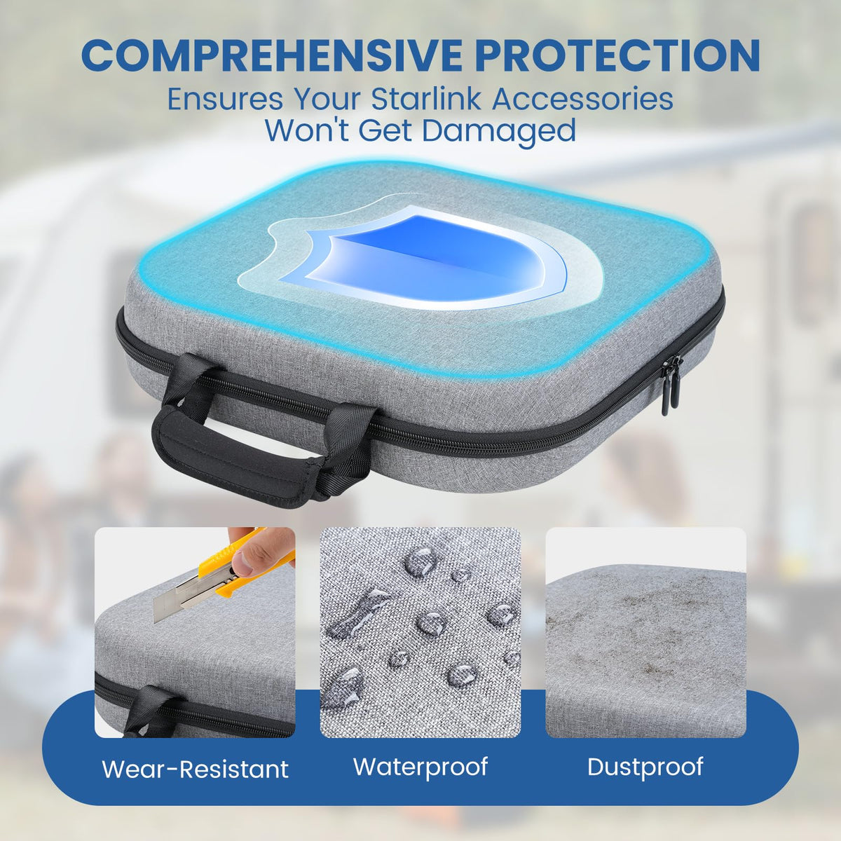 KuBeiBear case shell close-up highlighting rigid EVA shockproof protection