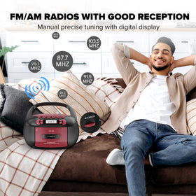 Kuephom Boombox dual power options for home or outdoors.