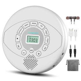 kuephom front view white showing compact design and easy controls for portable listening