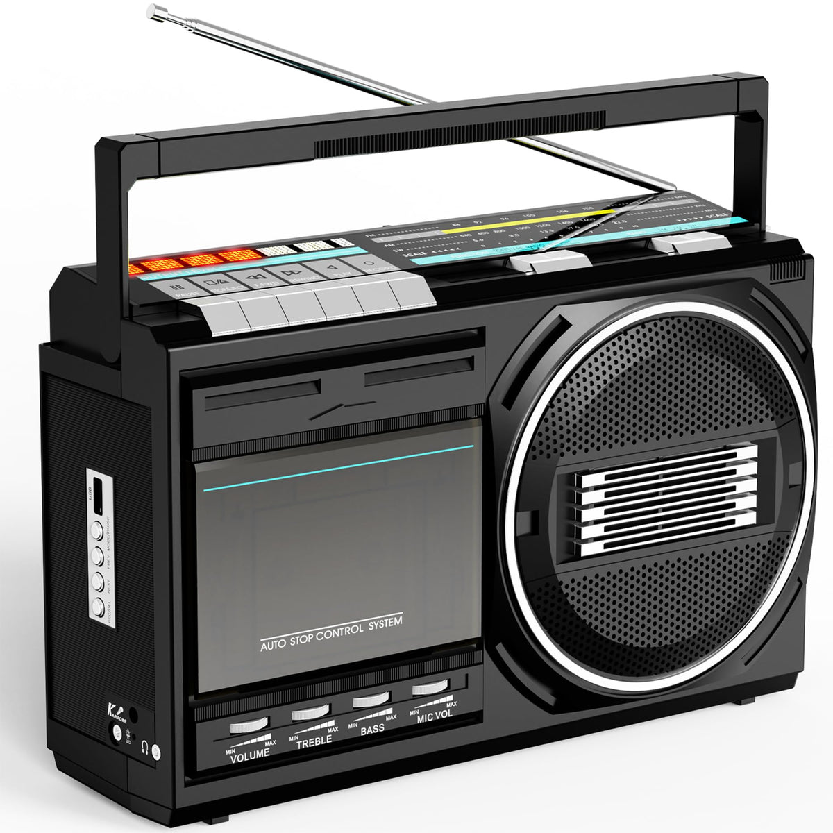 Kuephom front view showing controls and cassette door, clear operation benefit