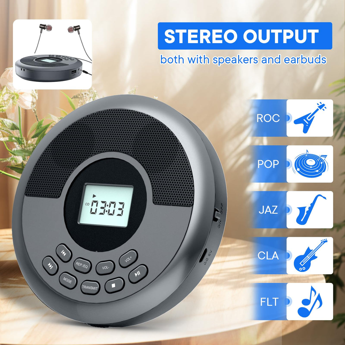 Kuephom speaker grill showing dual speakers, improves stereo sound output