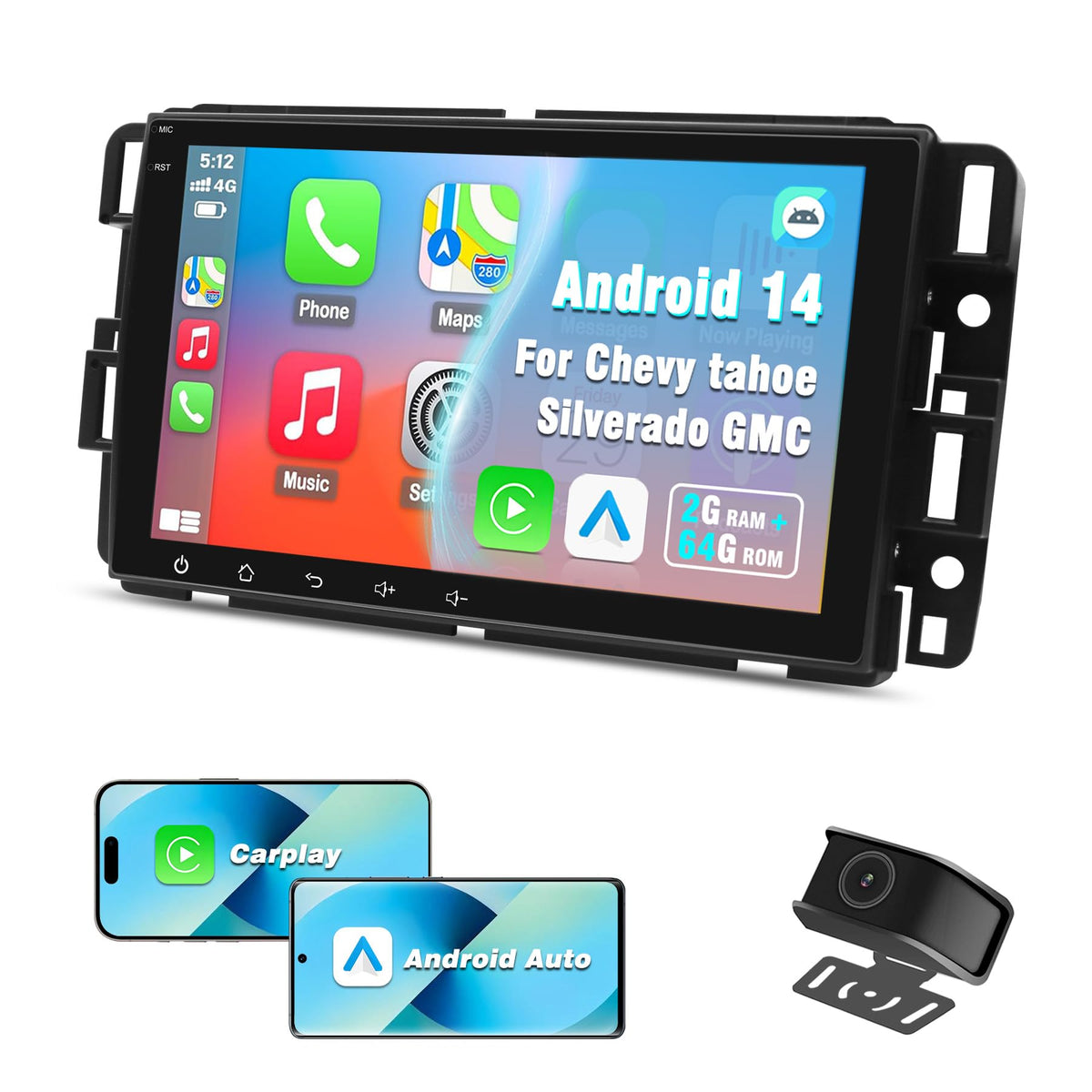 KUFUESGGERTA Android 13 car radio with 8-inch touchscreen for crisp navigation and media